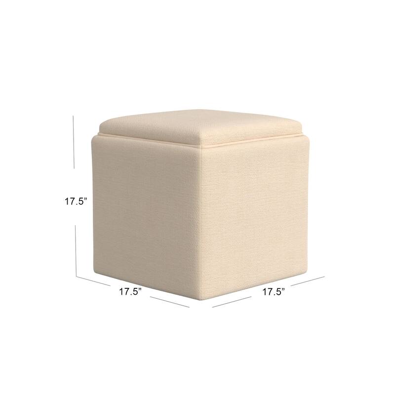 HomePop Storage Ottoman with Tray Top