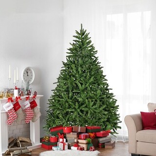 7ft Artificial Premium Unlit Hinged Spruce Full Christmas Tree with ...