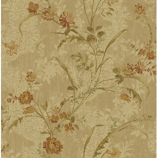 Seabrook Designs Lena Floral Trail Unpasted Wallpaper
