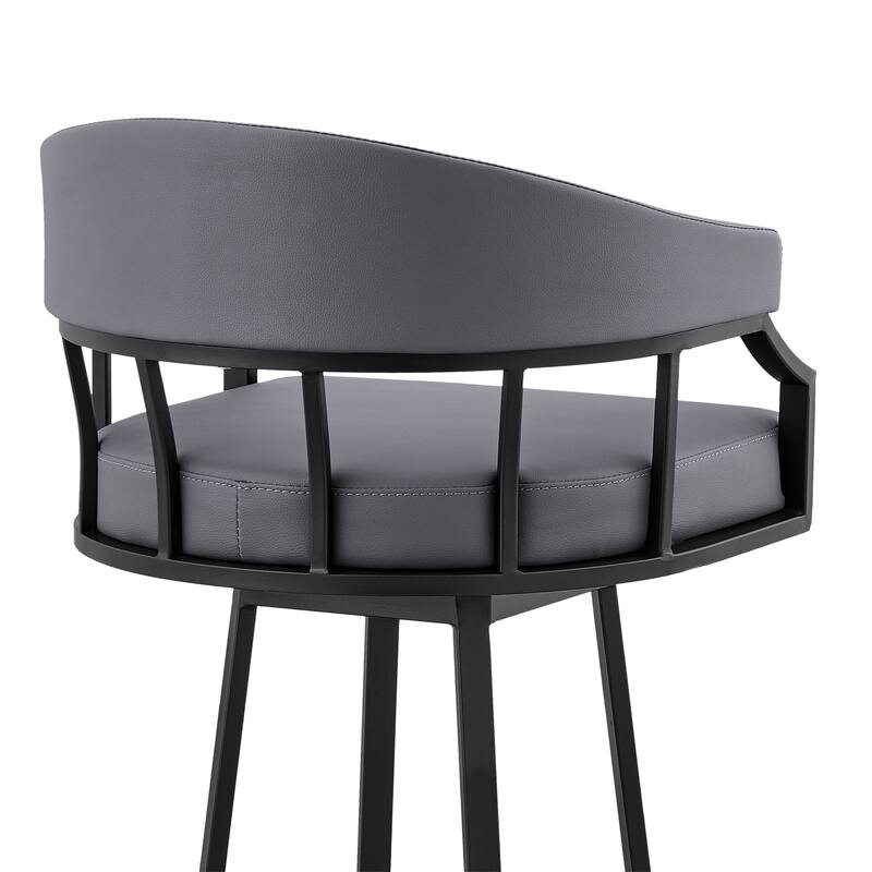 Valerie Modern Swivel Bar Stool, Upholstered Counter Height Chair with Metal Frame