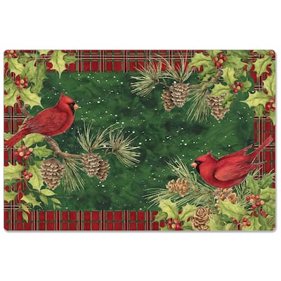 Decorative Anti-Fatigue Memory Foam Mats 30" x 20" - Cardinal Wreath - 30" x 20"