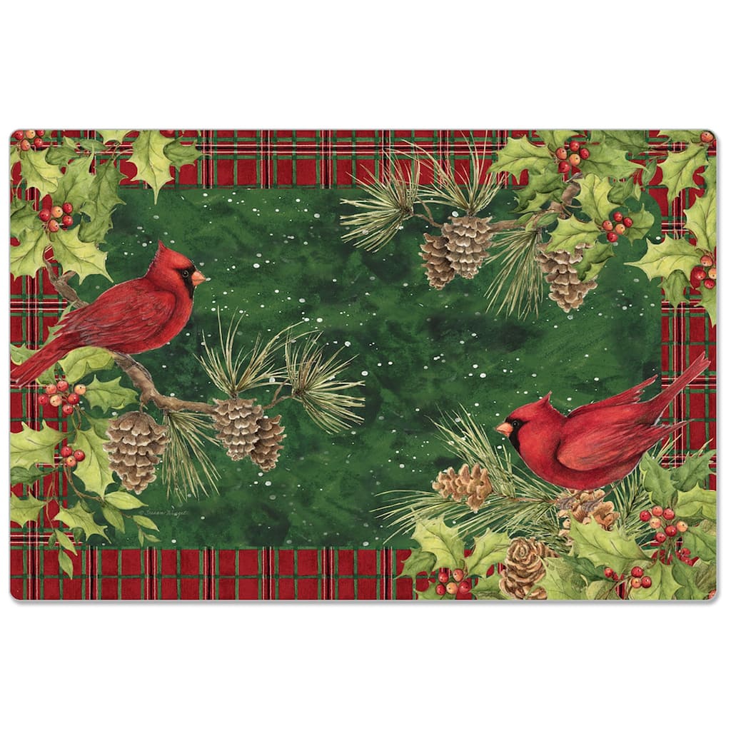 Decorative Anti-Fatigue Memory Foam Mats 30" x 20" - Cardinal Wreath - 30" x 20"