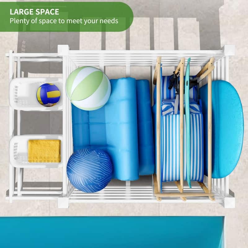 Pool Storage Bin, Pool Float Holder, Waterproof, Easy Poolside Cleanup