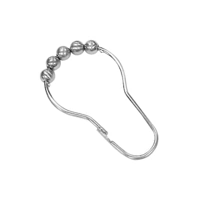 Metal Shower Curtain Hooks Rings with Satin Nickel Finsih - Satin Nickel
