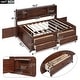 preview thumbnail 4 of 10, Full Size Wooden Captain Bed with Storage Shelves, Drawers, and Cabinets