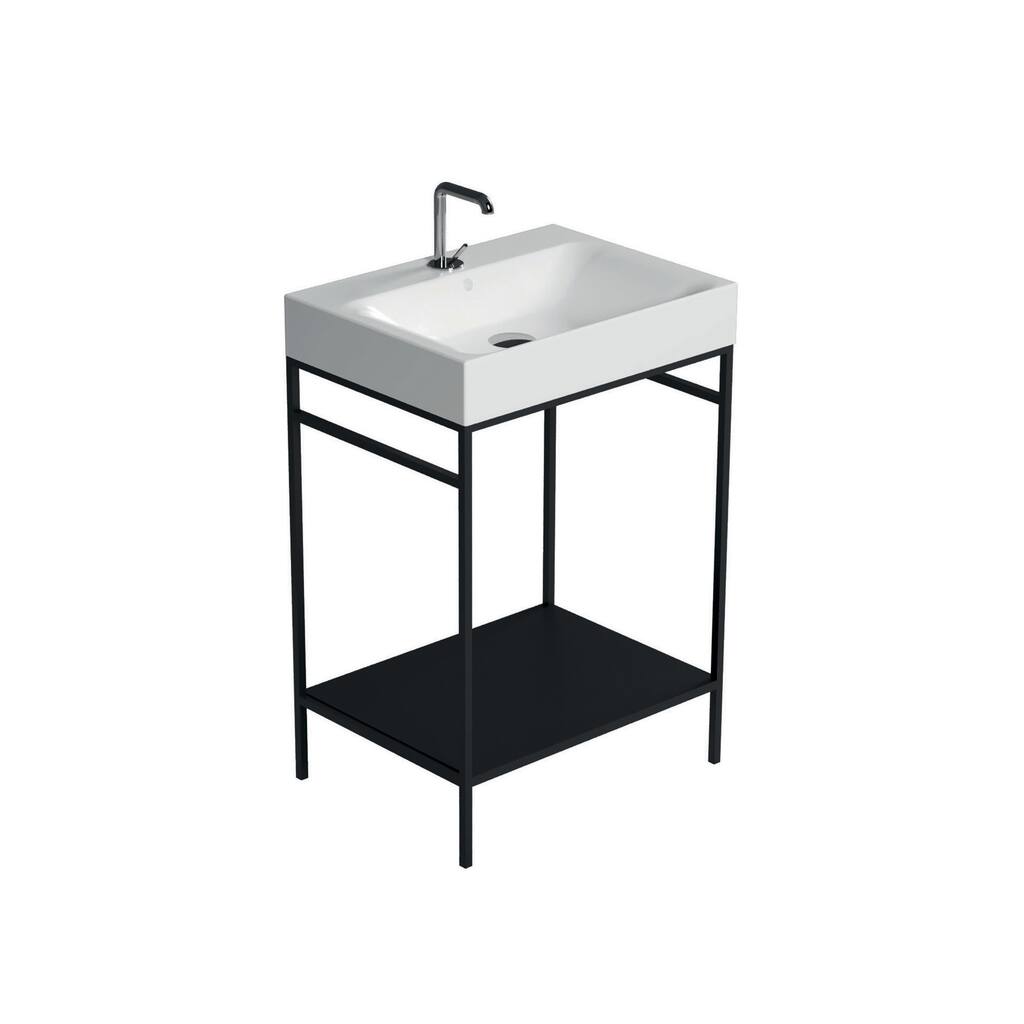WS Bath Collections 3531+9241.31 Cento 23-5/8" Rectangular Metal and