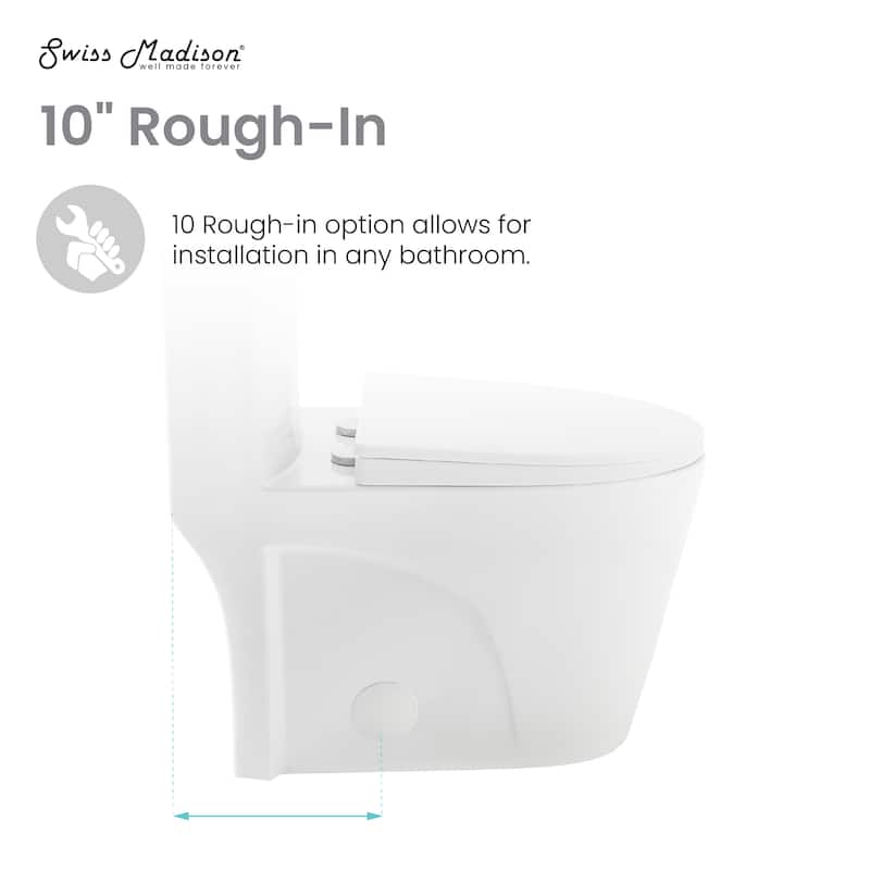 St. Tropez One-Piece Elongated Toilet Left Side Flush, 10" Rough-In 1.28 Gpf - 26.77" x 14.69" x 31.02"