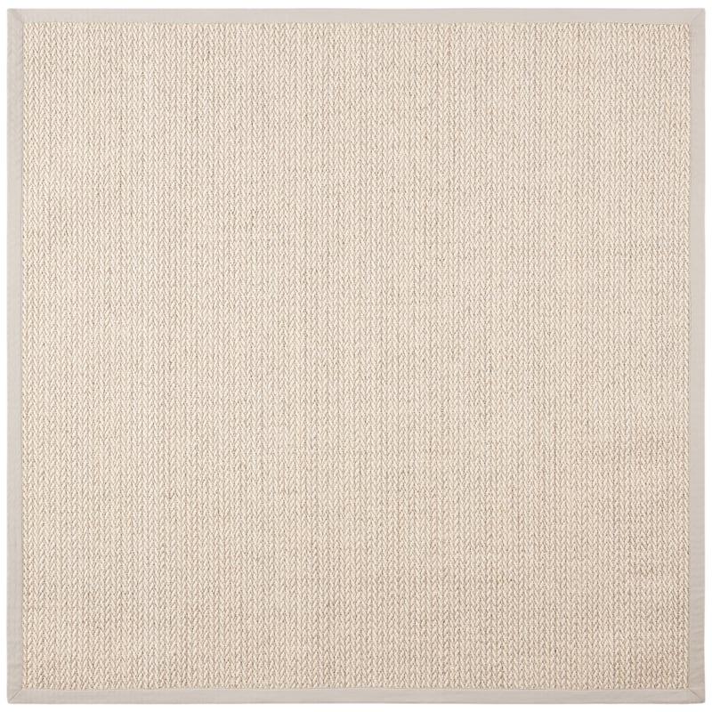 SAFAVIEH Natural Fiber Margret Sisal & Wool Rug - 6' Square - Light Grey - Square