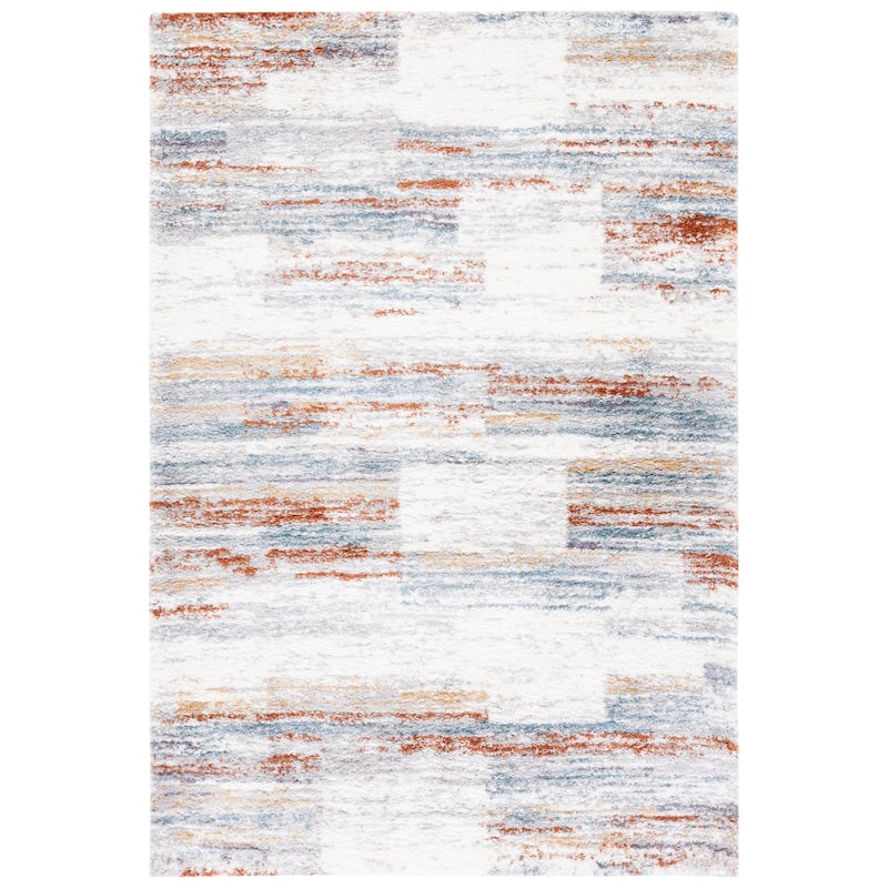 SAFAVIEH Berber Shag Addison Rug - 5'5" x 7'7" - Blue Rust/Ivory