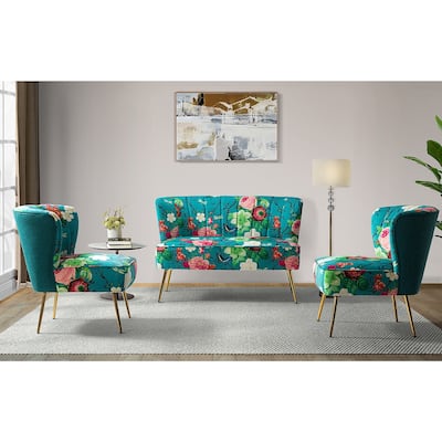 Udine 47 "in Contemporary Polyester Loveseat with Metal Legs By HULALA HOME