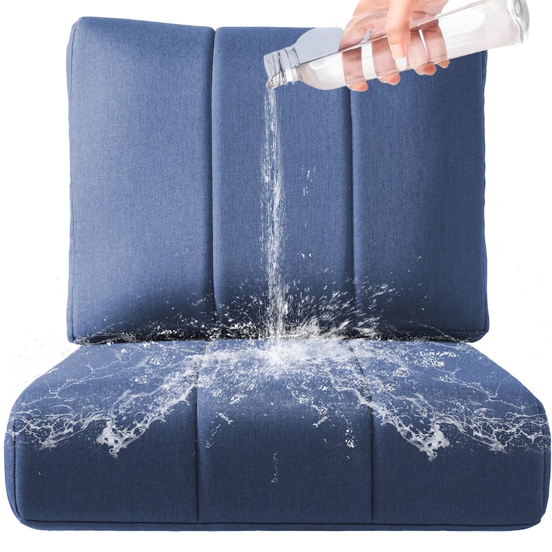 Ivora 24" W x 24" D x 6" T Water & Fade Resistant Outdoor Lounge Chair Replacement Cushion Set