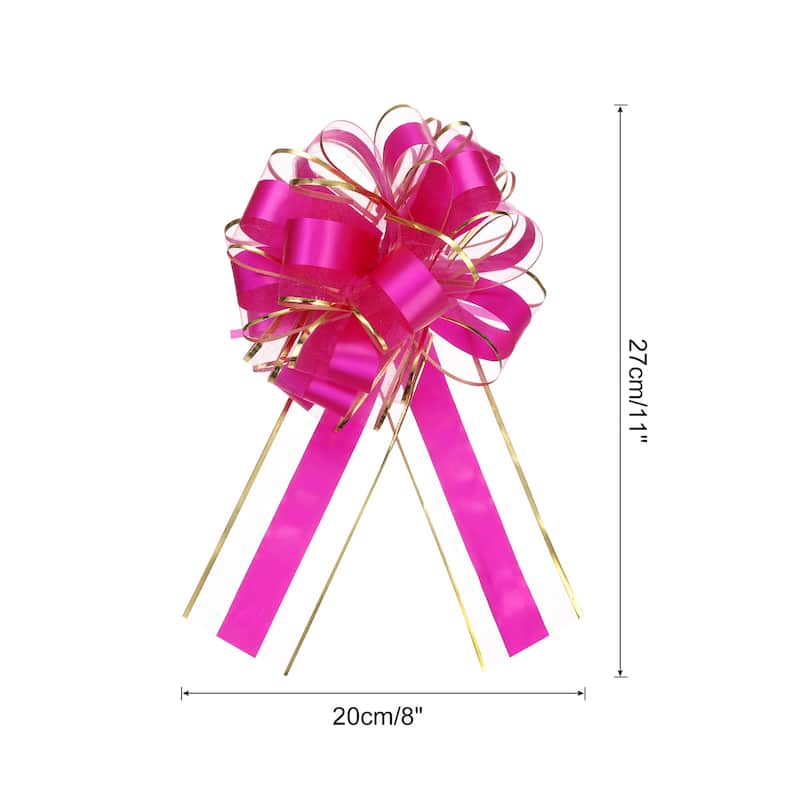 5pcs Large Big Pull Bow Gift Wrapping Bows Ribbon for Christmas - Rose Red - 8 Inch
