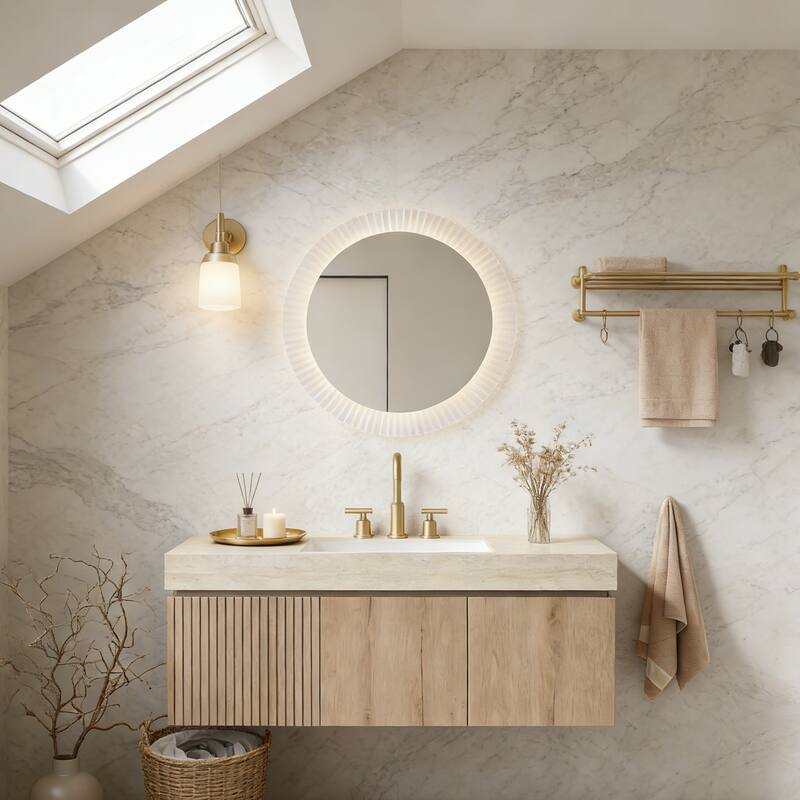 Mondern Floating Bathroom Vanity with 3 Pre-drilled Faucet Holes