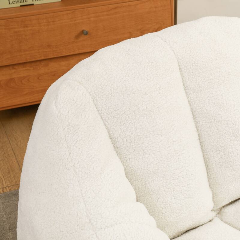 Teddy Fabric Bean Bag Lounge Chairs with Memory Foam Filling