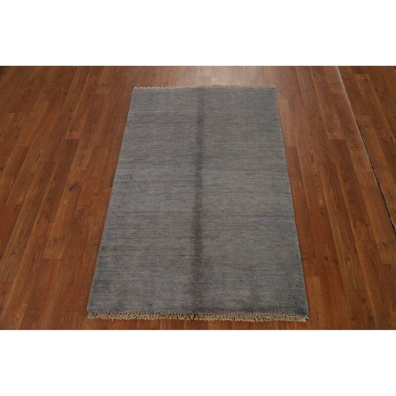 Modern Gabbeh Oriental Rug Hand-Knotted Bedroom Wool Carpet - 2'8"x 4'1"
