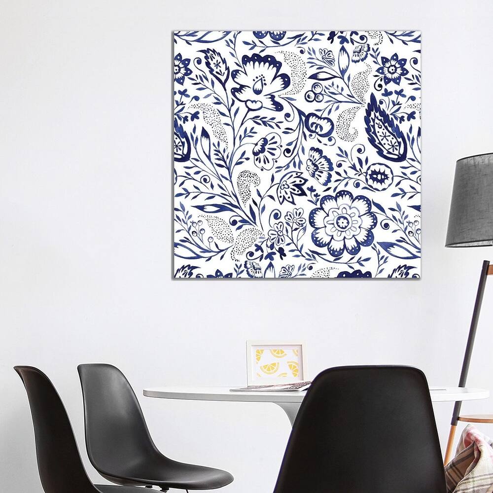 iCanvas "Folk Floral Indigo" by Jacqueline Maldonado Canvas Print