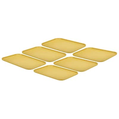 6Pcs Plastic Fast Food Serving Tray 12.2" x 8.9", Serving Platter - 12.2" x 8.9"