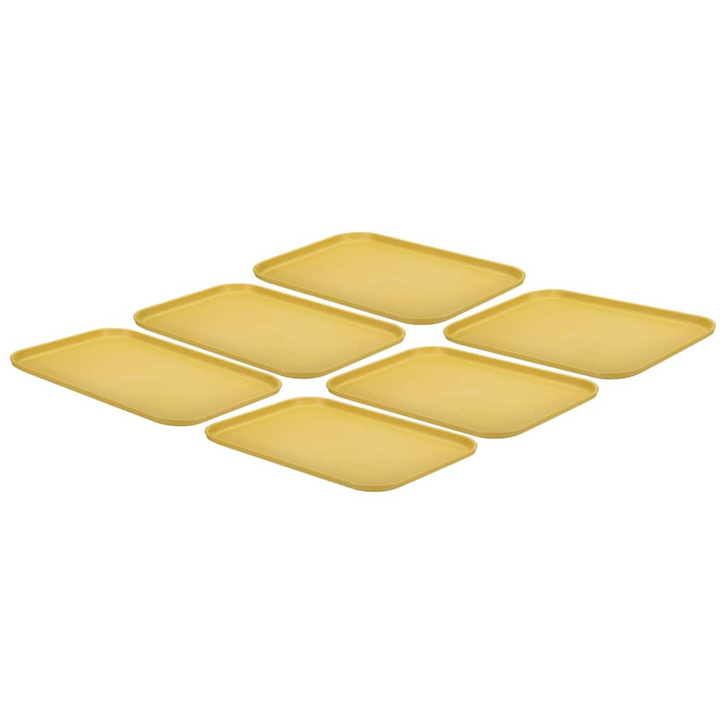 6Pcs Plastic Fast Food Serving Tray 12.2" x 8.9", Serving Platter - 12.2" x 8.9"