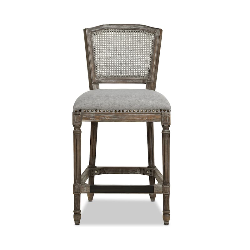 Rattan Wicker High Back Armless Counter Bar Stool