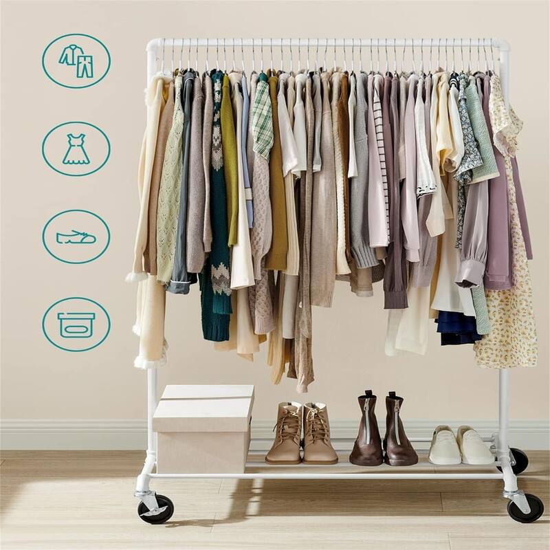 39.4 Inch Clothing Rack with Storage Shelf