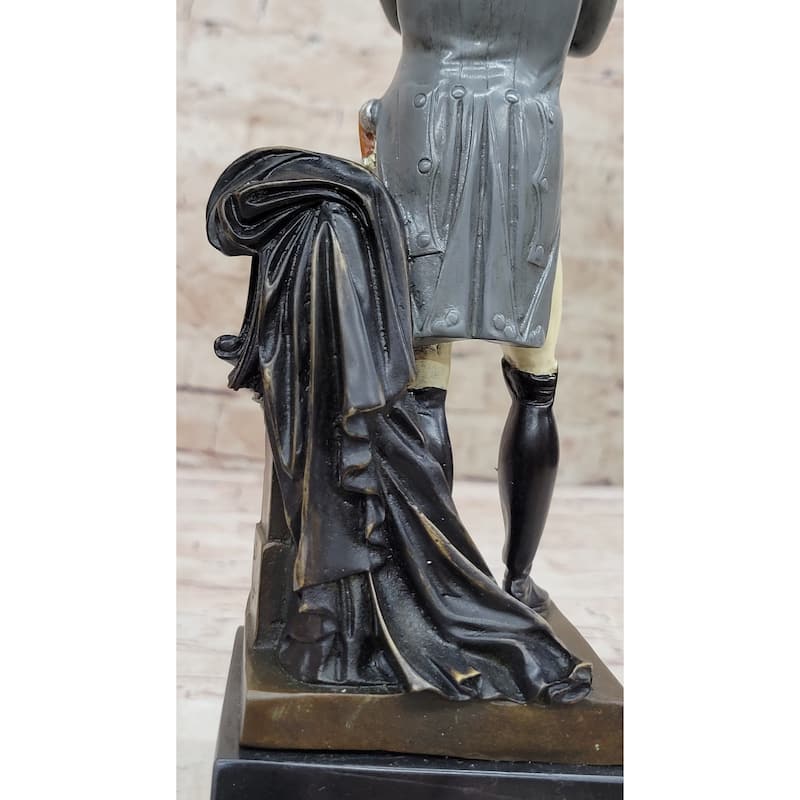 Napoleon Bonaparte Bronze Statue Sculpture Figure On Marble Base