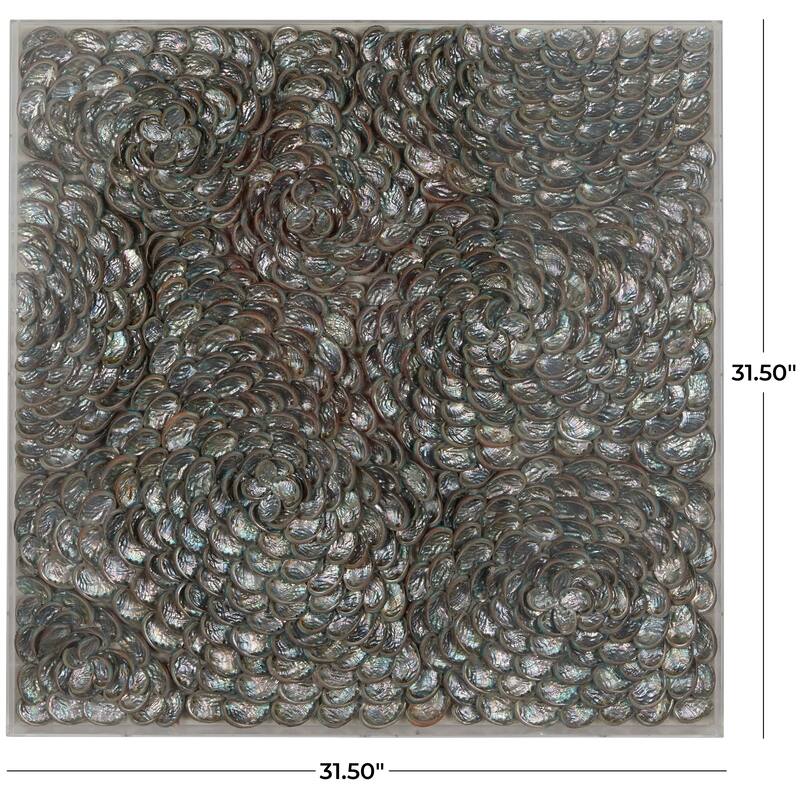 Acrylic Plastic Shell Handmade 3D Layered Shadow Box with Iridescent Finish - Brown - Roche River Decor