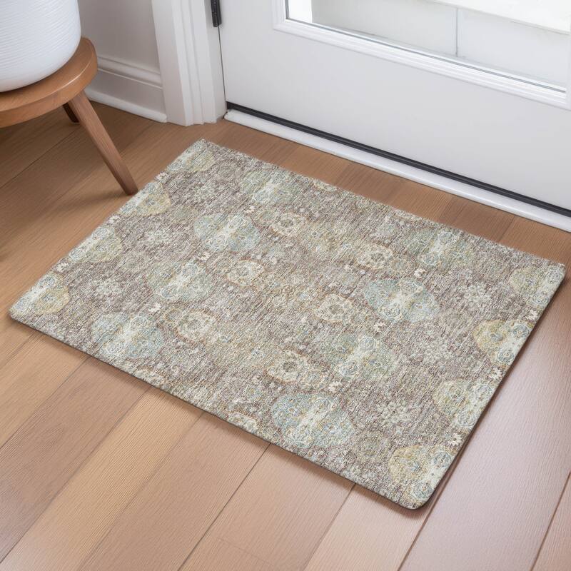 Machine Washable Indoor/ Outdoor Traditional Tracey Chantille Rug