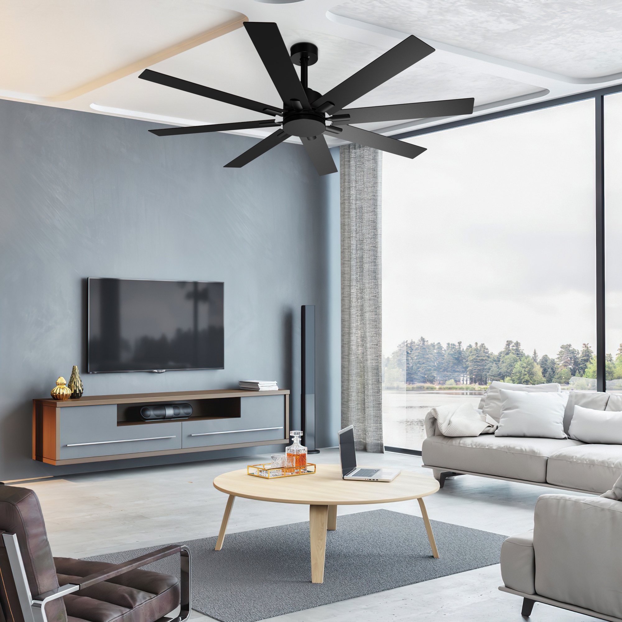 Side outlet table fan