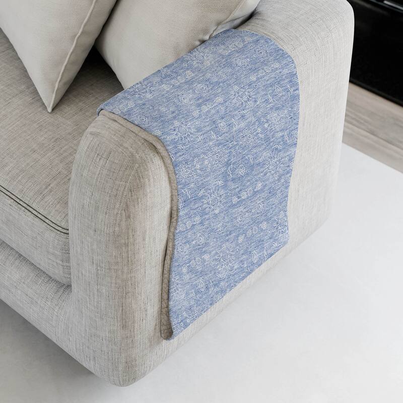 Premium Machine Washable Classic Traditional Sherpa Throw Blanket - Sky - 4'2" x 5'10"
