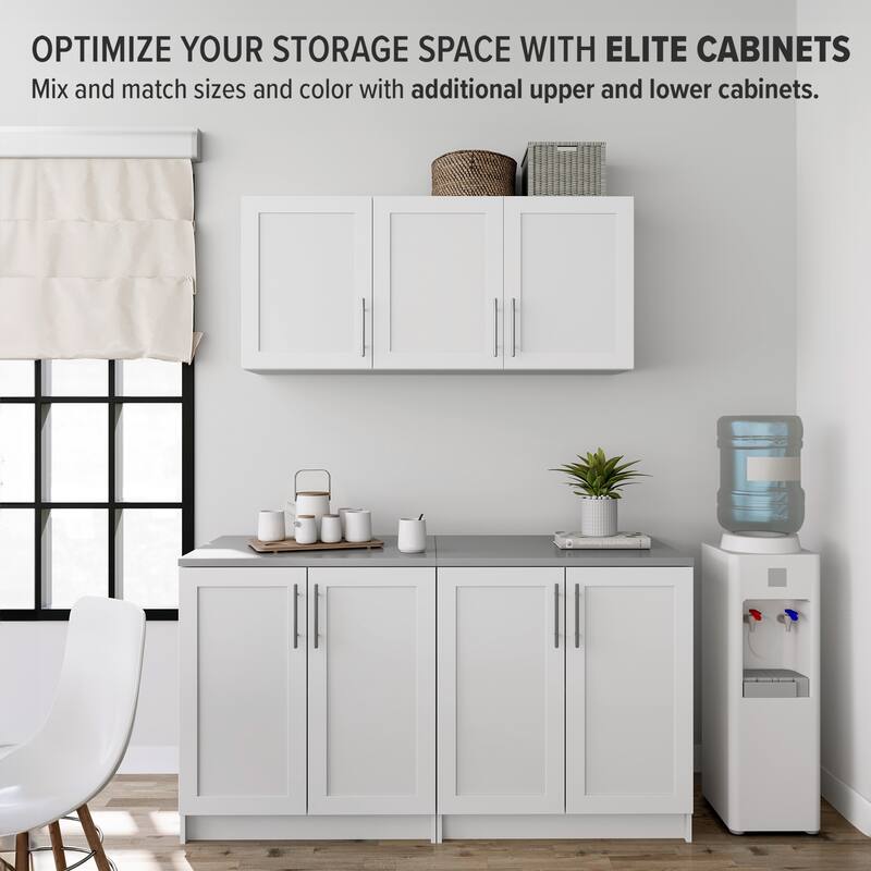 Prepac Elite Wall Cabinet with Panel Doors 12.75" D x 54" W x 24" H - 54 in W x 24 in H x 12.75 in D