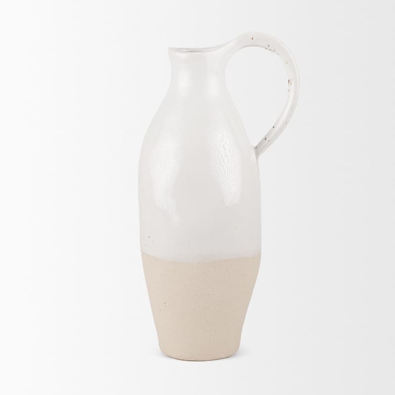 Valora Cream Vase - 7.1L x 5.3W x 14.4H