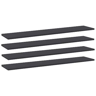 vidaXL Bookshelf Boards 4 pcs Gray 39.4"x7.9"x0.6" Chipboard