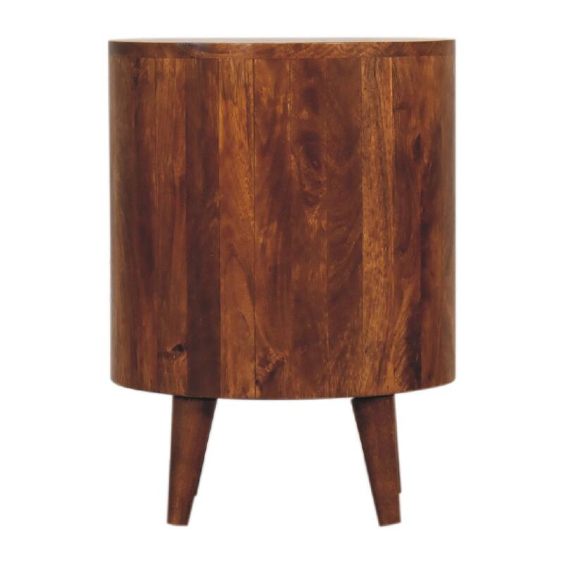 HomeRoots 22" Chestnut Solid Wood Oval One Drawer Nightstand