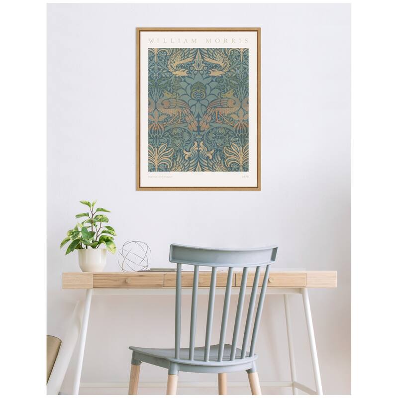 Kate and Laurel Sylvie Poster William Morris Peacock and Dragon 1878 Framed Canvas by The Art Institute of Chicago