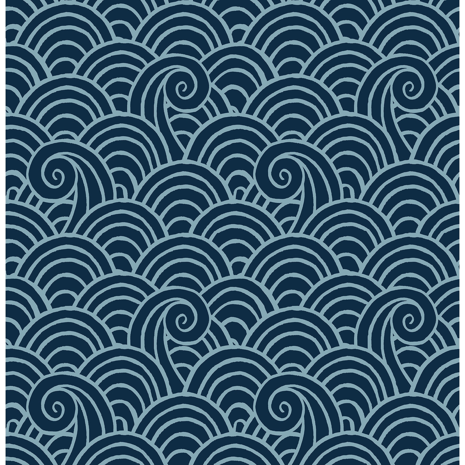 A-Street Prints Alorah Navy Wave Wallpaper