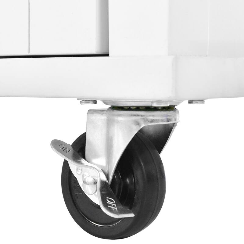 52.20'' Rubberwood Kitchen Cart with Drop-leaf, Sliding Door, Adjustable Shelf, Removable Wheels and 2 Drawers