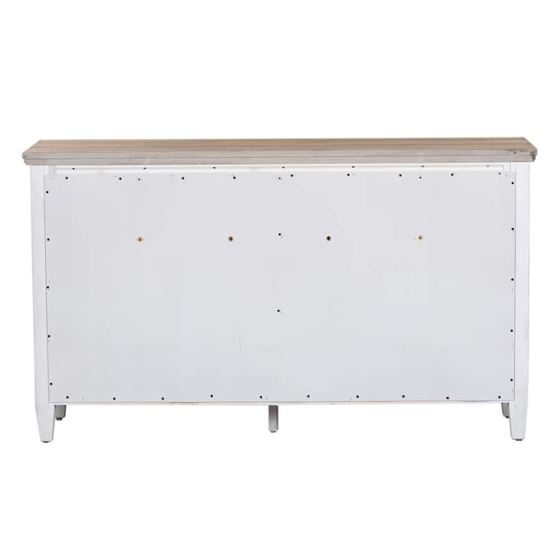 Heartland Antique White Tobacco Dresser & Mirror
