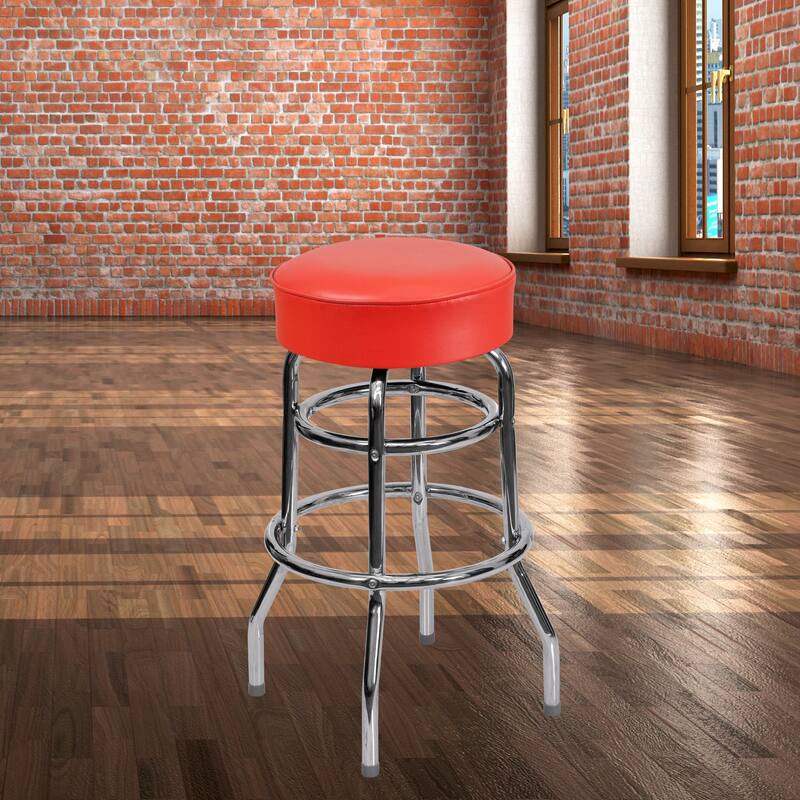 Double Ring Chrome Barstool