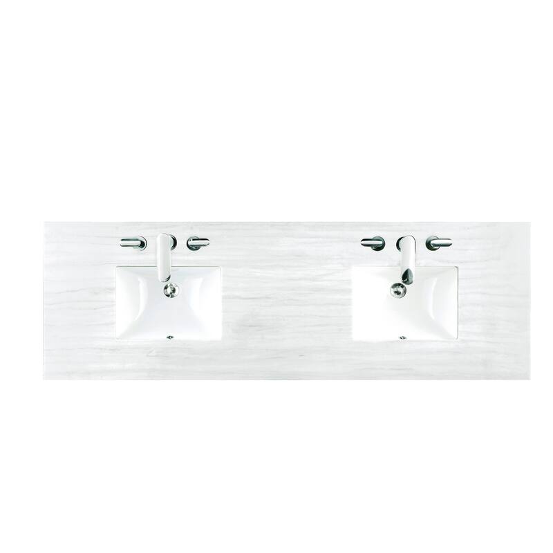 James Martin Vanities 72" Solid Surface Vanity Top with 2 Undermount - Arctic Fall - Painted