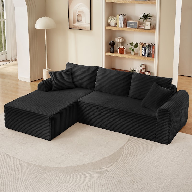 Modular Chaise Lounge, Arched Armrests, 3 Back Cushions, 2 Pillows