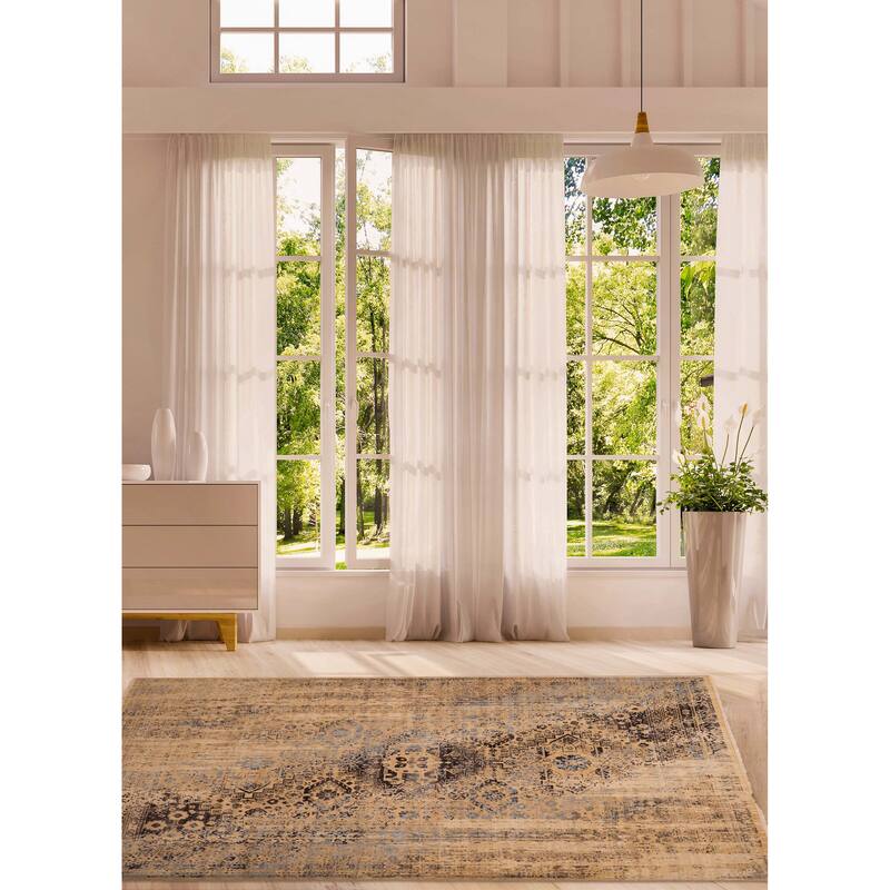 ECARPETGALLERY Hand-knotted Jules Serapi Beige Wool Rug - 8'2 x 9'9