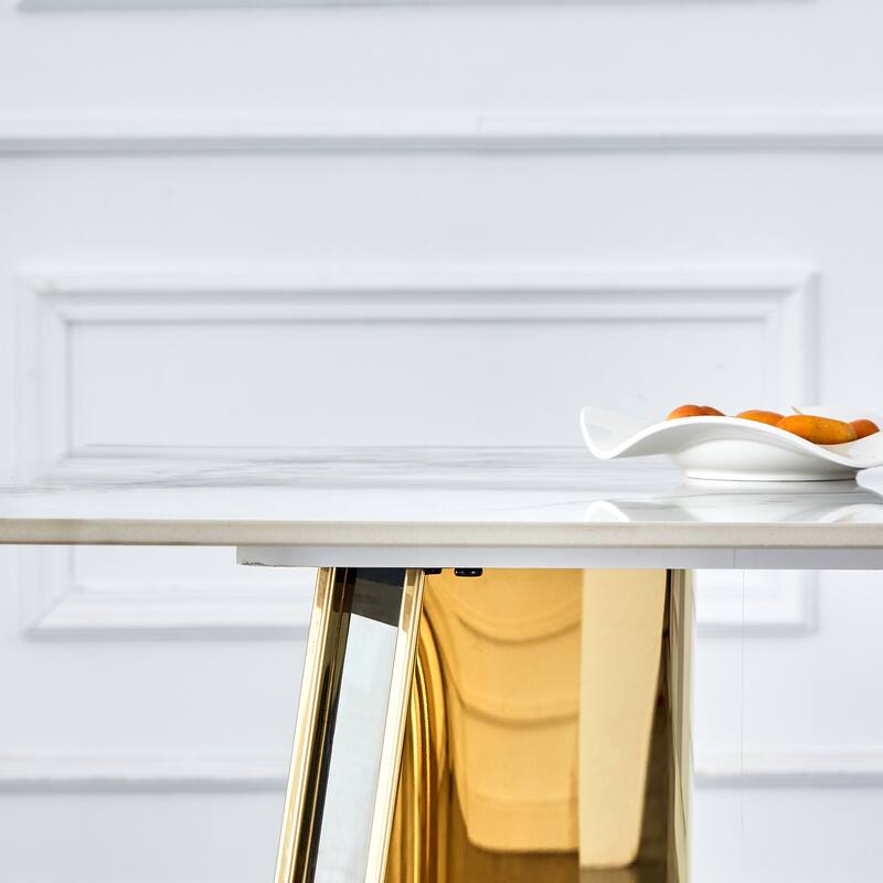 Roomfitters Rock Slab Dining Table with Pandora Pattern and Silver Stainless Butterfly Legs for Modern Interiors