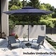 preview thumbnail 51 of 76, Pellebant 9 x 5 Ft Outdoor Double Top Market Umbrella NavyBlue-NoBase