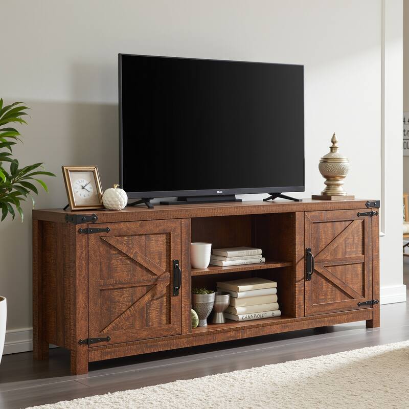 Farmhouse TV Stand, Television Console Table, Entertainment Center - Reclaimed Barnwood