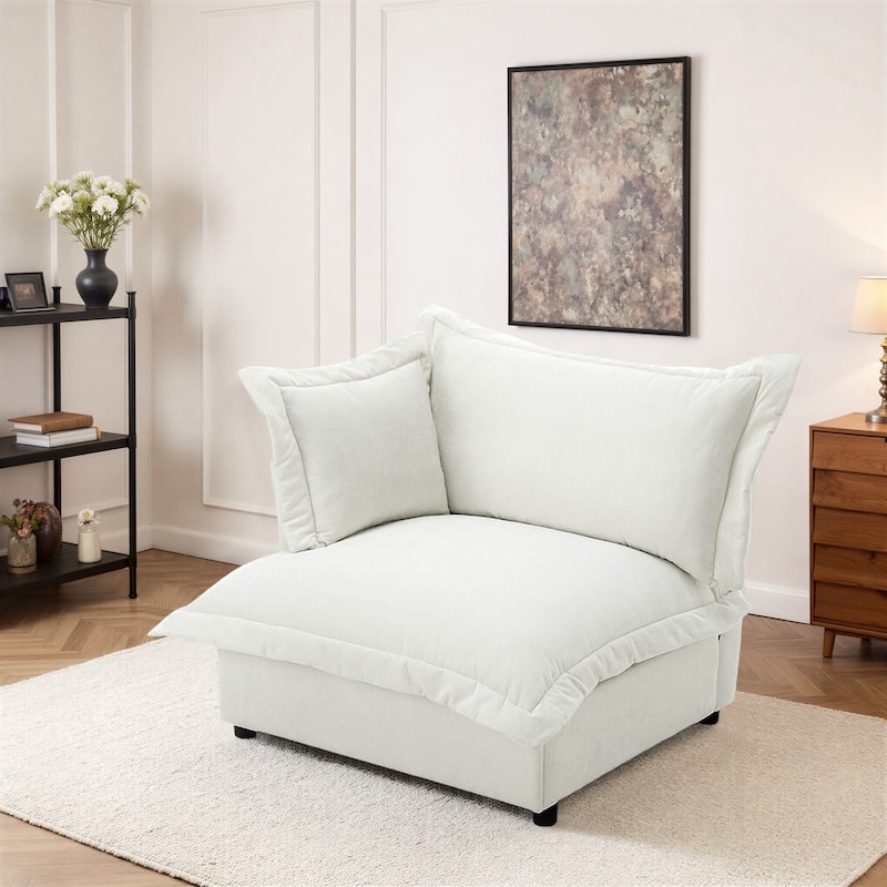 Double Layer Cushion Comfy Cloud Modular Sectional Sofa Couch Ottoman