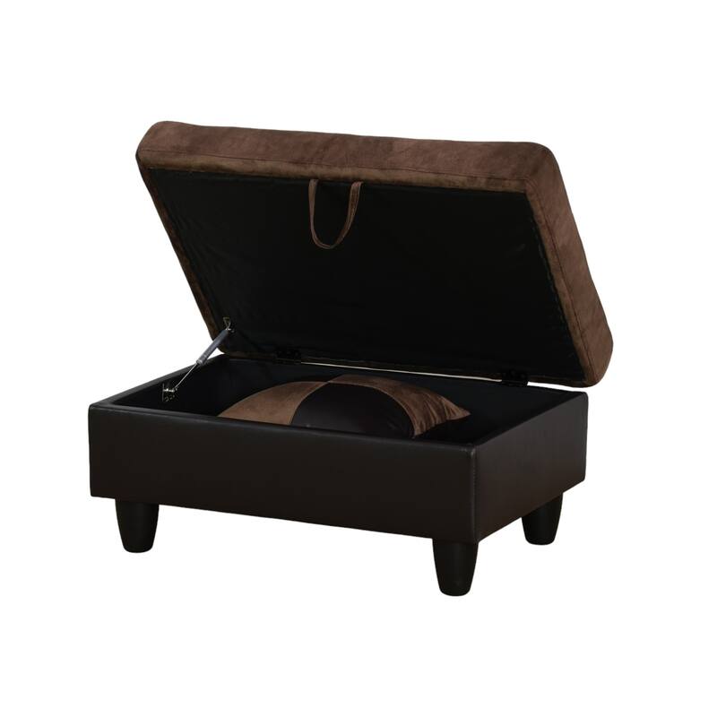 KISRAIS 34" Wide Upholstered Storage Ottoman