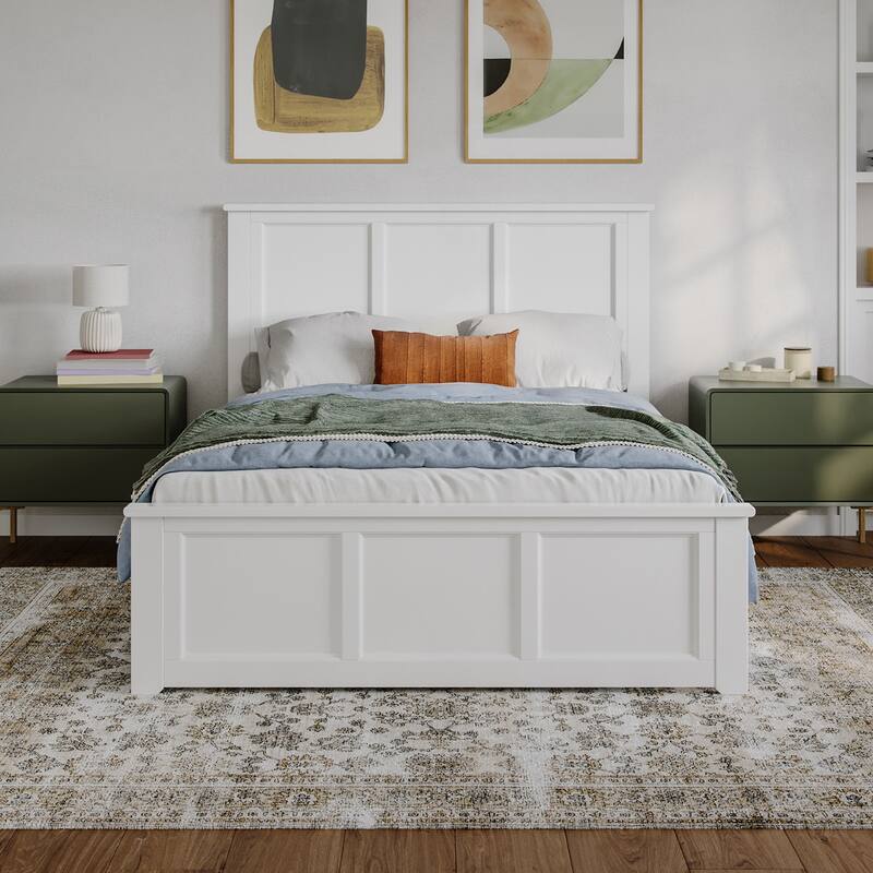 Charlotte Solid Wood Low Profile Platform Bed with Matching Footboard