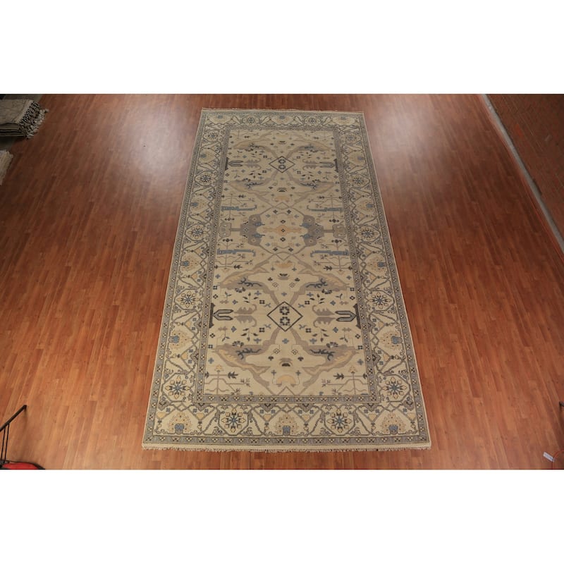 Large Oushak Indian Rug Hand-Knotted Wool Carpet - 8'2"x 15'8"