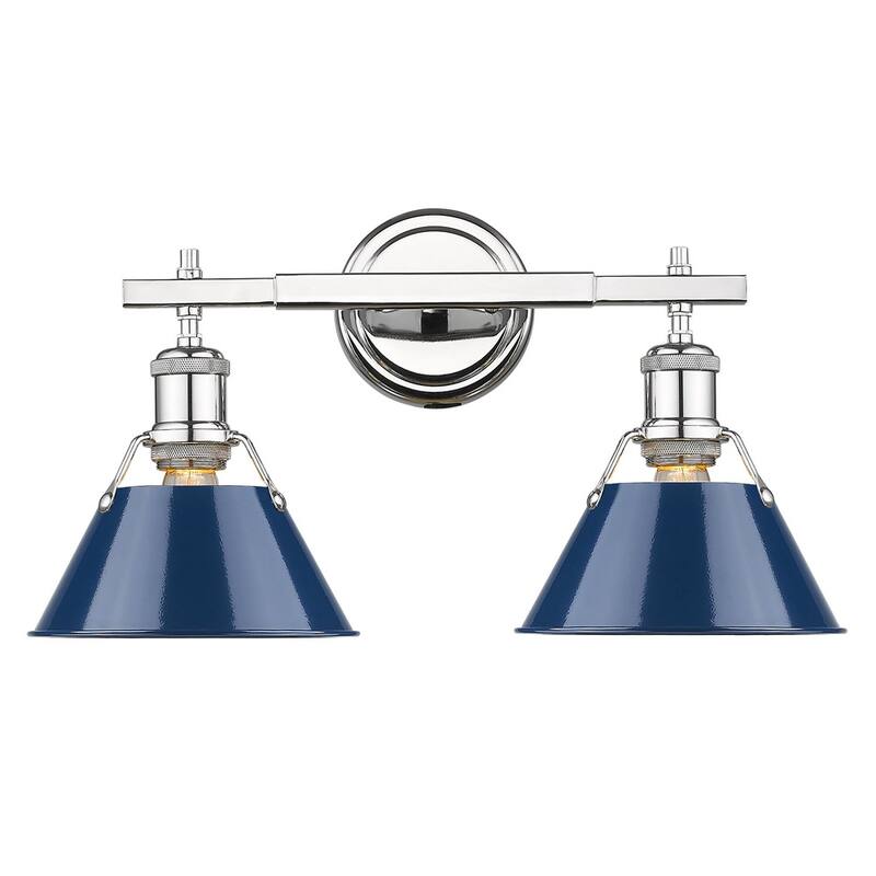 Orwell Chrome and Navy Blue 2-light Bath Vanity