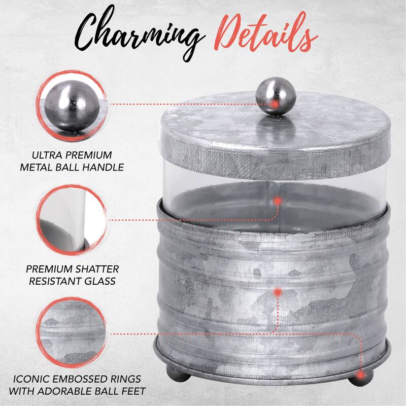 Autumn Alley Galvanized Bathroom Apothecary Jars Set, Farmhouse